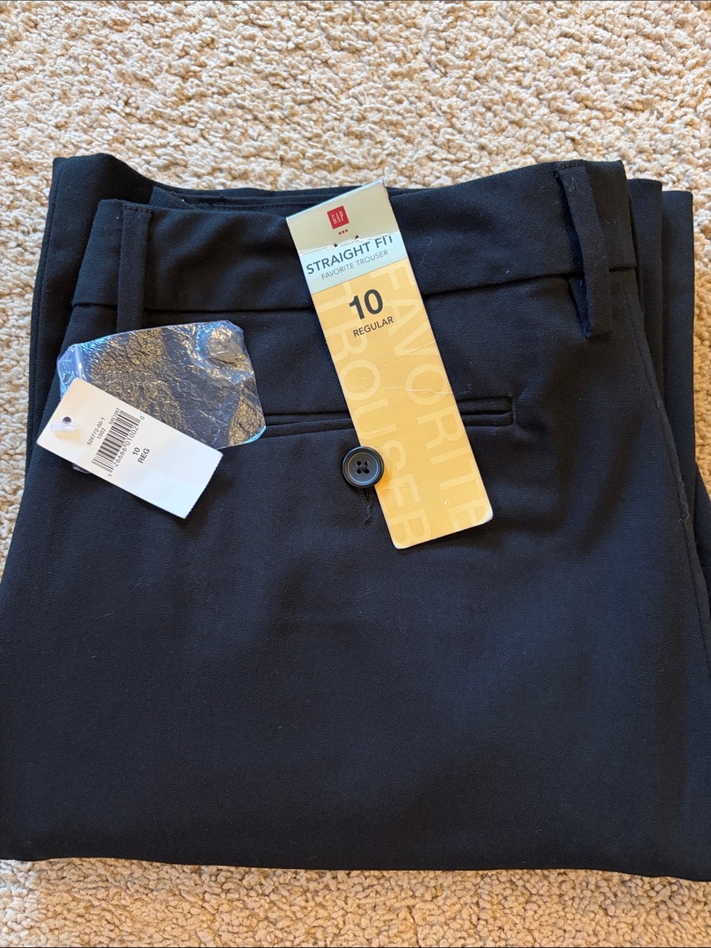 GAP Straight Fit Favorite Trouser Black size 10 Reg